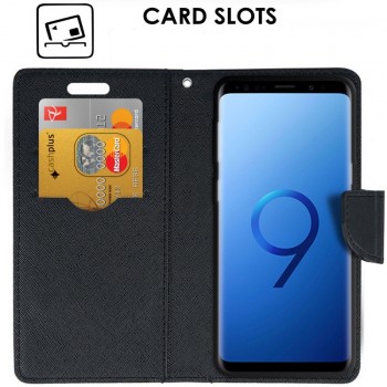 Atverčiamas dėklas-piniginė  auksinės spalvos (Samsung S9)